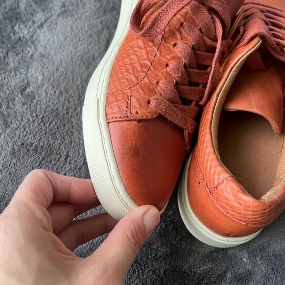 Frye Ivy Snake Embossed Leather Women Sneakers in Rosewood Size 8.5 - Picture 11 of 11